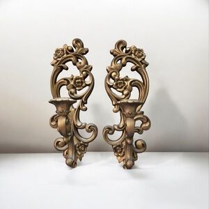 Wall candleholders sconces gold ornate wall candelabra set of 2